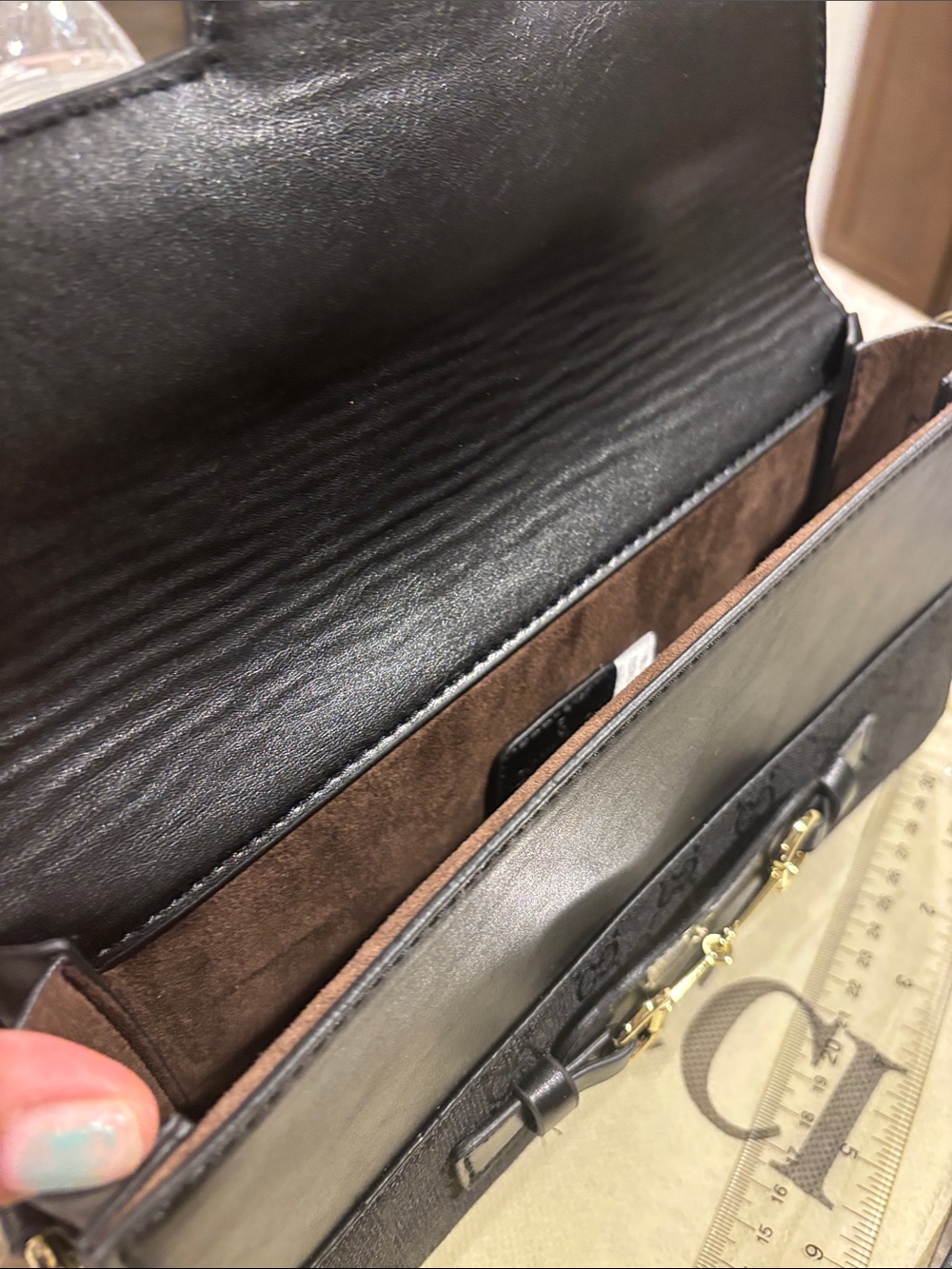 Black Continental Clutch with Gold Horsebit - Picture 3 of 6